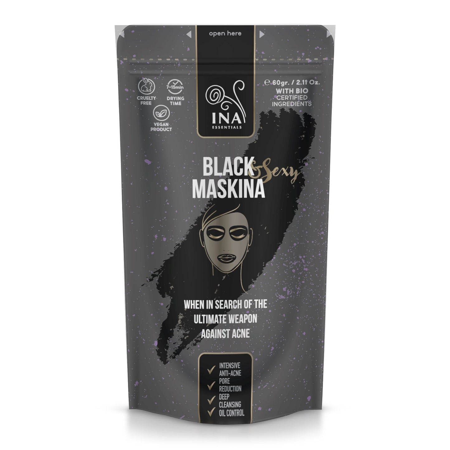 Μαύρη Maskina - για ΠΡΟΒΛΗΜΑΤΙΚΟ δέρμα (60g) Inaessentials LTD
