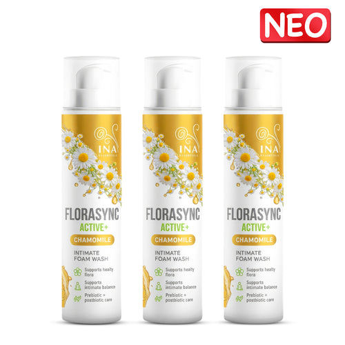 FloraSync Active- Αφρός για την ευαίσθητη περιοχή με Πρεβιοτικά και χαμομήλι - Αγοράστε 2, λάβετε 1 δωρεάν