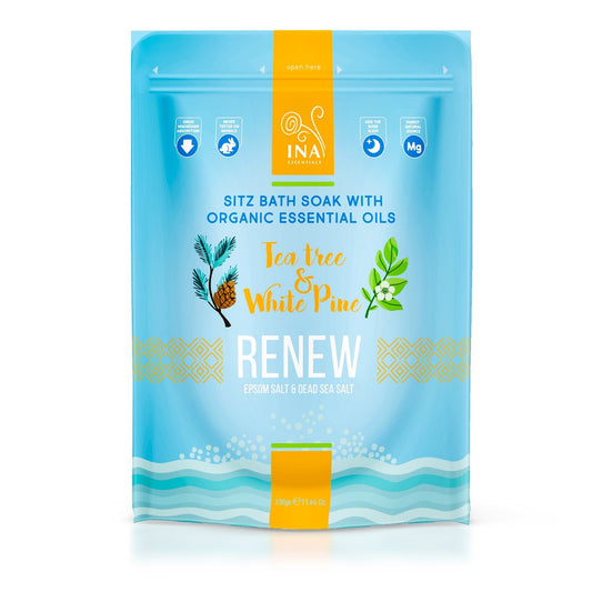 Renew – Άλατα μπάνιου με Τεϊόδεντρο και Λευκή πεύκη για κουρασμένα πόδια και μύκητες. InaEssentials Ελλαδα