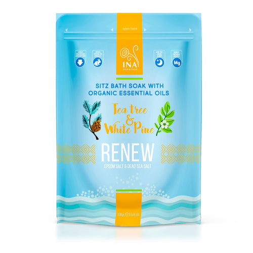 Renew – Άλατα μπάνιου με Τεϊόδεντρο και Λευκή πεύκη για κουρασμένα πόδια και μύκητες. InaEssentials Ελλαδα 
